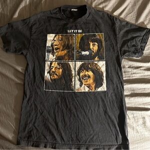 Black Beatles “let it be”  Graphic T-Shirt